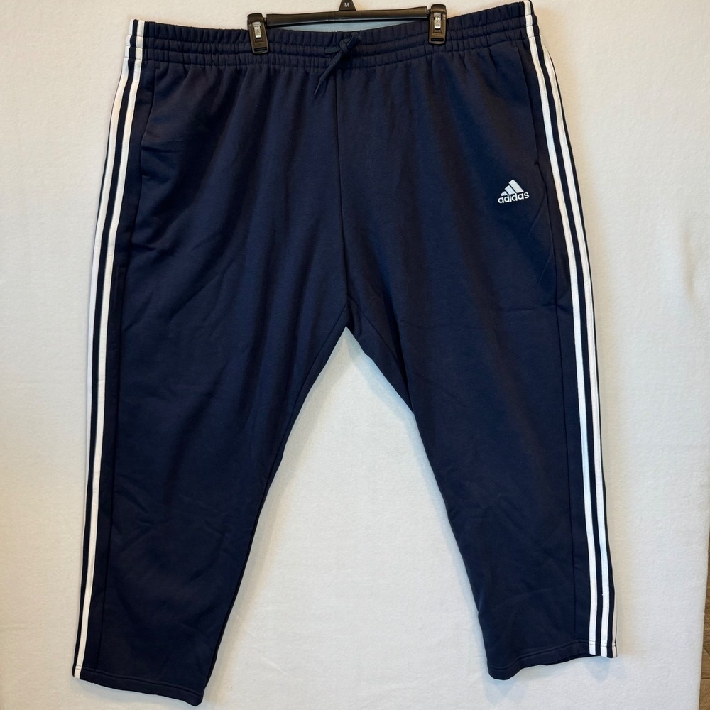 Adidas Mens 3-Stripes Fleece Sweat Pants Legend Ink Navy Blue 4XL NWT
